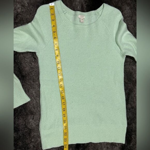 J.Crew Women M Mint Merino Wool Blend Soft Crew Neck Sweater Long Sleeve - Picture 6 of 9